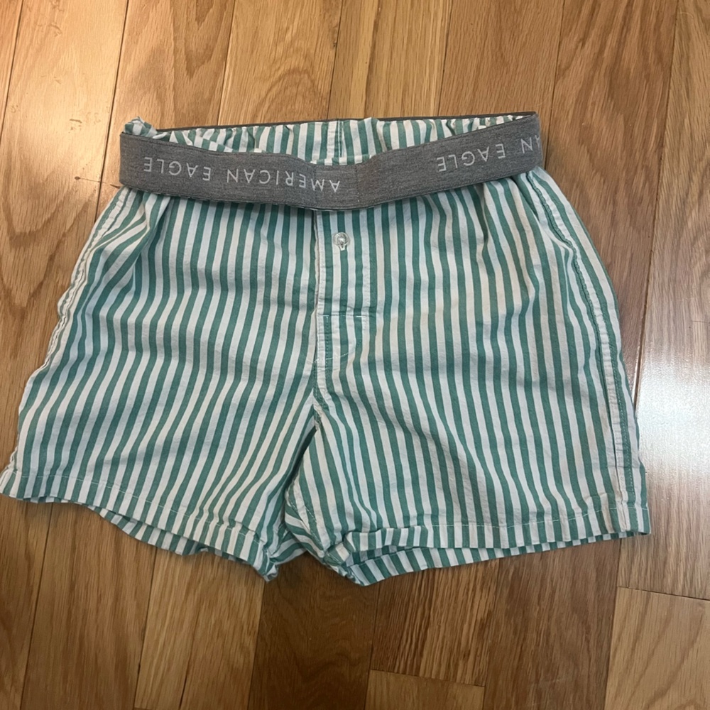 American Eagle Outfitters Teal Striped Women's Cargo Shorts